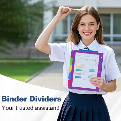 Image of 5 Tab Binder Dividers, 30 PCS /6 Set Letter Size Page Dividers for 3 Ring Binder,Index tabs 8.5 * 11 inch (30)