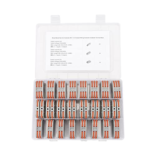 ChubbyChunk 64 Pcs Mixed Boxed Terminal Block Quick Wiring Connector Compact, Wiring...