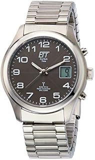 ETT Eco Tech Time Funk Solar Herren Uhr Chronograph mit Edelstahl Armband EGS-11332-53M