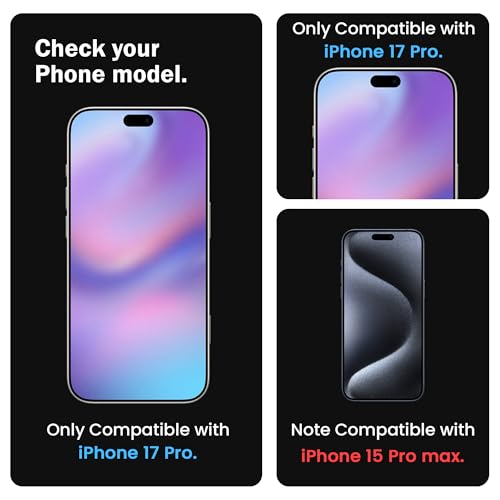 Image of ArmourPro Tempered Glass for iPhone 17 Pro - 9H Anti Scratch Screen Protector, Edge to Edge Coverage, HD Clarity, Smooth Touch, Case Friendly | Black, Pack of 2