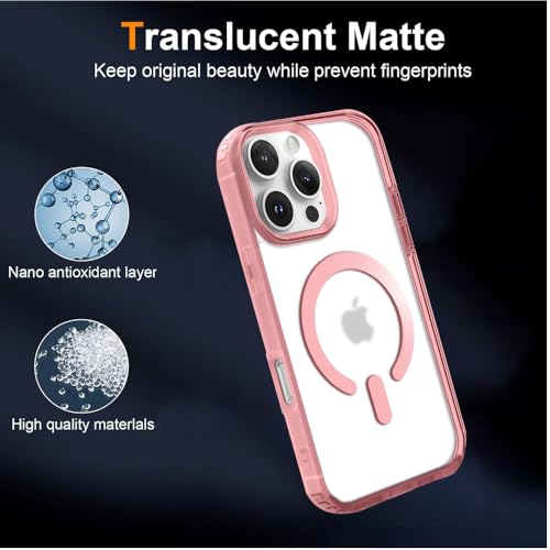 Image of KARWAN️ Hybrid Transparent iPhone 16 Pro Back Cover Case Compatibe with Mag-Safe | Shockproof Design |Camera Protection Bump | Transparent Back Cover Case for iPhone 16 Pro (PC, TPU | Pink