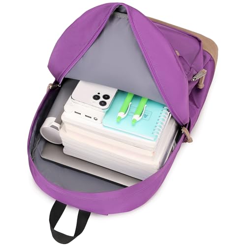 abshoo Basic School Backpack for Middle High School Bookbag for Teen Girls College Backpacks Travel Daypack (Purple)2