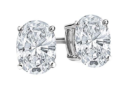 Oval Cut Stud Earrings 1 Carat Round