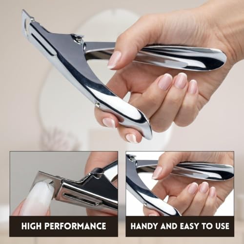 Image of FOLELLO Professional Nail Tip Clipper and Edge Cutter, Sharp Rustproof Nail Art Tool for Women and Men, Fake and Artificial Nails
