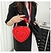 Cutemoria Women's Crossbody Bag Fashion Sweet Heart Shape Shoulder Bag Purse PU Leather Zipper Vintage Small Handbag (Red)