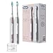 Oral-B Pulsonic Slim Luxe 4900 Elektrische Schallzahnbürste/Electric Toothbrush, Doppelpack 2 Aufsteckbürsten, 3 Putzmodi für Zahnpflege, Muttertagsgeschenk / Vatertagsgeschenk, platinum/rosegold