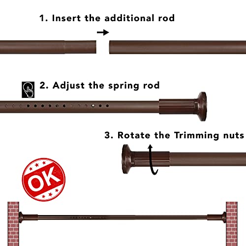 Image of Umimile Tension Shower Curtain, 51-165 inch Spring Shower Curtain Rod