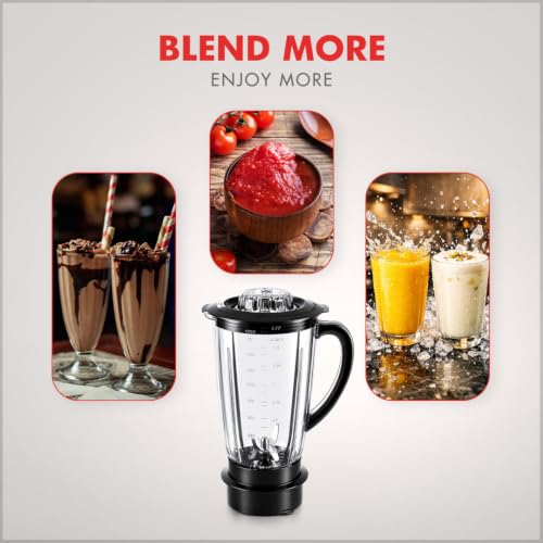 Image of Sujata 1750 ml Blender Jar | Compatible with all 900W Mixer Grinders |Unbreakable Transparent Liquidizer, Stainless Steel Blades | Ergonomic Handle |Perfect for Smoothies, Milkshakes & Juices | Black