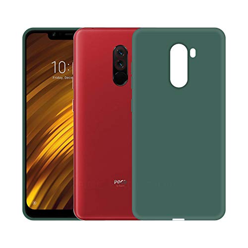 Image of Case Creation Luxurious OG Series for Xiaomi Poco F1 Case Cover,Anti-Dirty Slim Case Frosted Matte Cute Candy TPU Raised Bezel (Splash of Color) Back Cover for Poco F1 -Lake Green