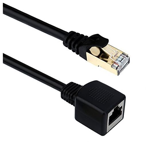 VANDESAIL Ethernet Extension Cable, 3 ft Shielded Internet Network Cat 7 Extension Patch Cable RJ45 Cords Male to Female Connector