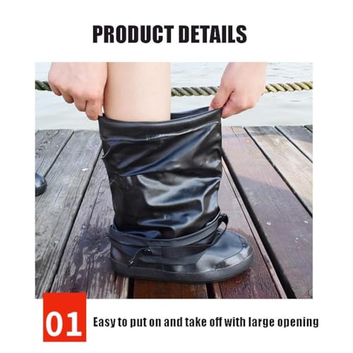 Cubiertas impermeables para zapatos de lluvia | cubiertas para zapatos impermeables para hombre y mujer, botas para sobre zapatos - reutilizables, duraderas, cómodas y resistentes para exteriores lluviosos y nevados miniatura 3