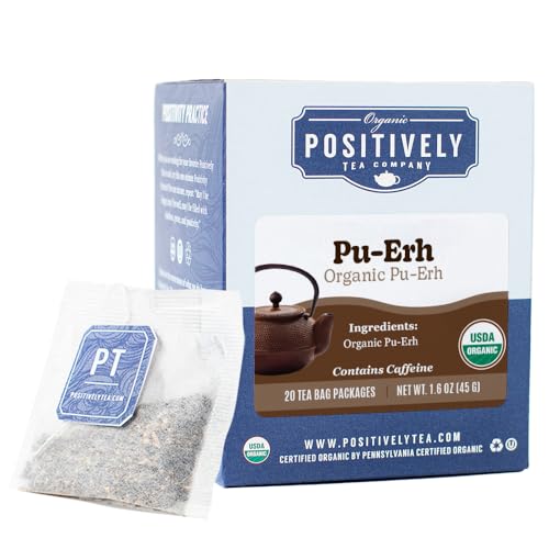 Image of Organic Positively Tea Company, Pu-Erh, Black Tea Bags, 20 Count