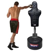 Bob Punching Dummy,Durable Leather Punching Bag with Large Base for Adults & Kids, Freestanding Training Target for Boxing, Taekwondo, MMA, Home Gym(Black)
