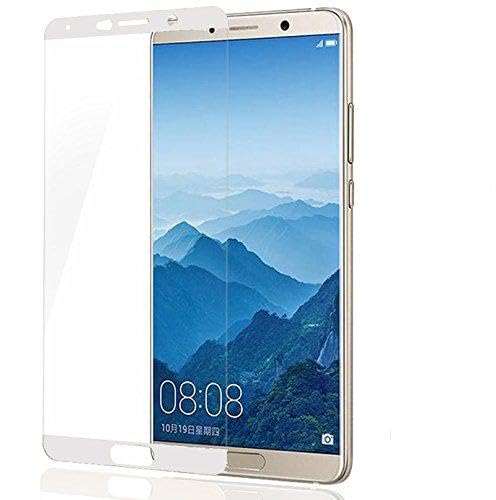 Protector de Pantalla Completa para Huawei Mate 10 de Dureza de 9H sin Burbujas (Blanco) .Full Cover Huawei Mate 10 Cristal Vidrio Templado Premium de Cobertura Completa con Bordes Redondeados.