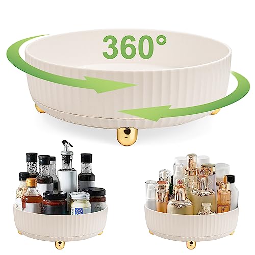 skytowards 360°Especiero Giratorio Soporte Giratorio para Condimentos Estante de Almacenamiento Giratorio Bandeja Giratoria Cocina Estante Giratorio Multifuncional para Armario, Cocina (22*22*7.5cm)