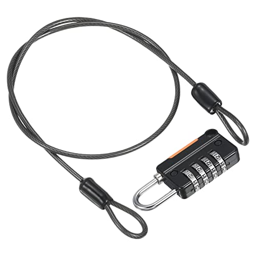 PATIKIL Security Steel Cable with 4 Digit Combination Lock