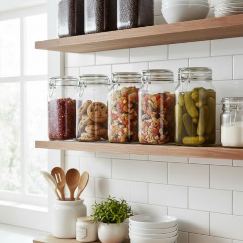 Image of ginoya brothers - Kitchen Glass Jar (5, 1500 Ml. Cube Jar)