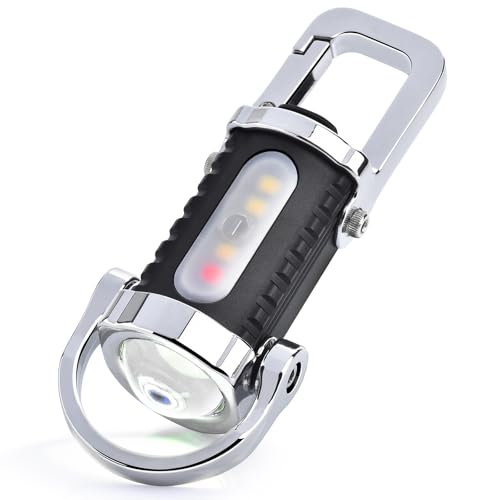 Image of Keychain Flashlight (3 in 1), Portable Rechargeable Bright Keychain Flashlight, Cob Keychain Work Light with 7 Light Modes, 1500 Lumens Mini Keychain Lights for Emergencies