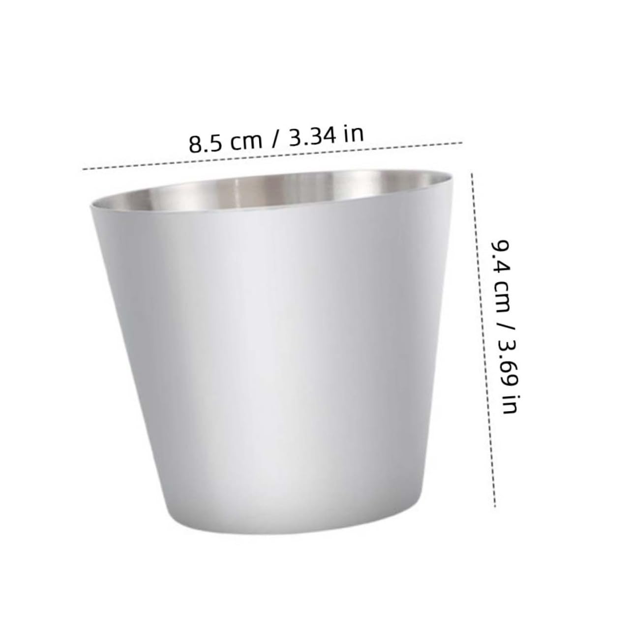 CIYODO Stainless Steel French Fry Holder Snack Juice Cup Compact Container for Home Hotel Parties Material for Cold Drinks Snacks Versatile Design Silver