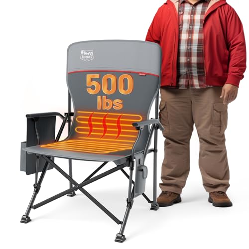 TIMBER RIDGE Oversized Heated Camping Chair for Outdoor...