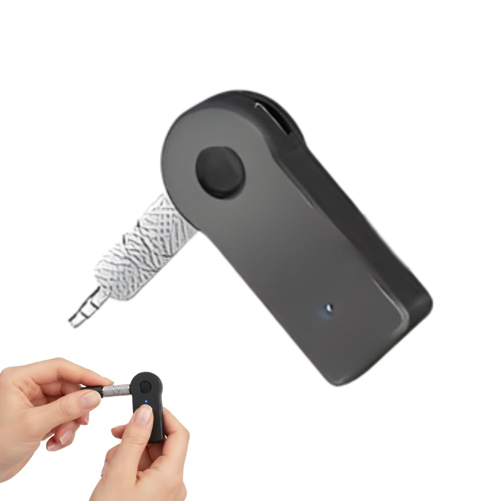 Drumstone (𝐒𝐩𝐞𝐜𝐢𝐚𝐥 𝟏𝟓 𝐘𝐞𝐚𝐫𝐬 𝐖𝐚𝐫𝐫𝐚𝐧𝐭𝐲) Bluetooth AUX Receiver for Car, Wireless 3.5mm Audio Adapter, USB Powered Bluetooth Audio Receiver with Advanced Tech for Car Stereo