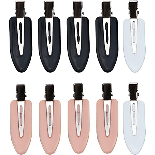 10 Stück Nahtlose Haarspange, Haar Pin Curl Clips kein Verbiegen Haar Spangen für Haarstyling, Make Up,Damen-Haarspangen zum Friseur zum Auftragen von Make-up Friseurwerkzeug (weiß, rosa, schwarz) Cover