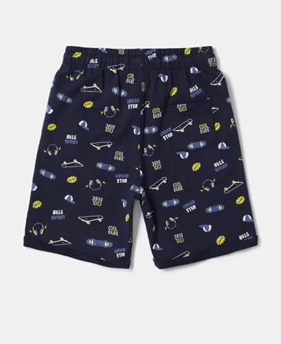 Image of Jockey CB03 Boys Super Combed Cotton French Terry Printed Shorts with Turn Up Hem Styling (Colors & Prints May Vary)