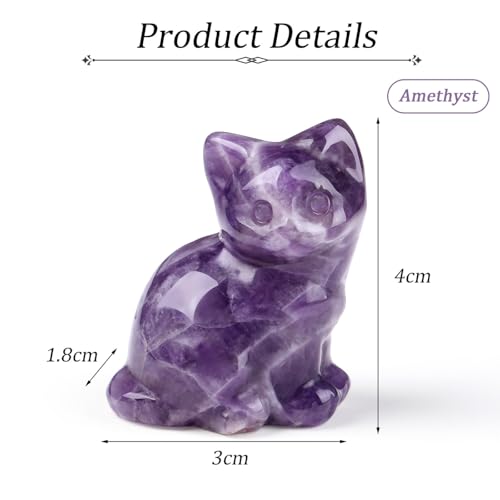 Figurine chat en améthyste pour une décoration zen de salon - 7