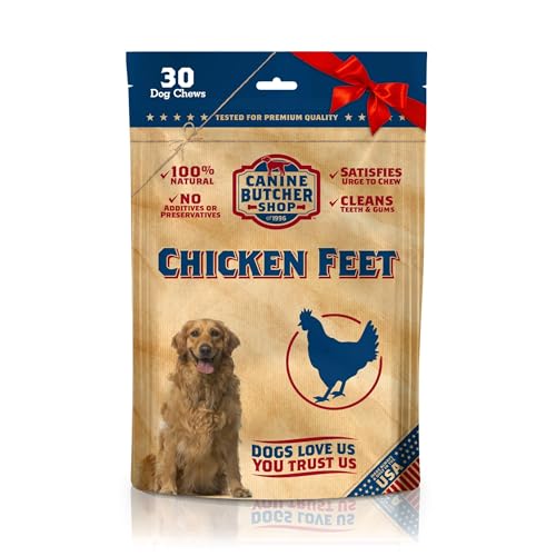 Canine Butcher Shop Chicken Feet Dog Treats, Raised & Made