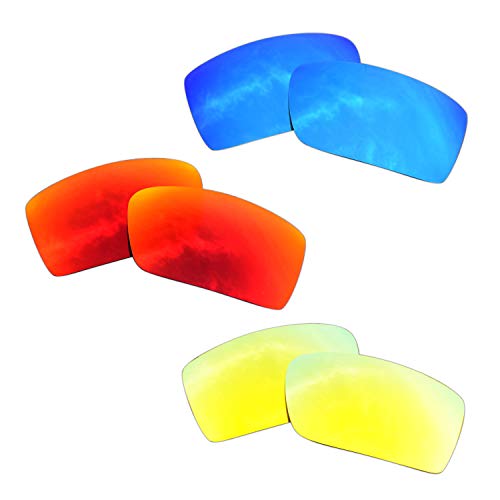 SOODASE Pour Oakley Gascan Des lunettes de soleil Rouge/Bleu/Doré Verres de remplacement polarisés