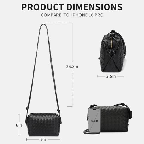 Woven Crossbody Bags for Women Handmade Woven Purse Shoulder Bag Small Handbag PU Leather Purses Bag3