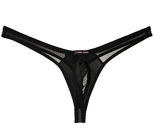Sexy Men's Out Ring Bulge Thong Underwear See-through Mesh Bikini Tangas2