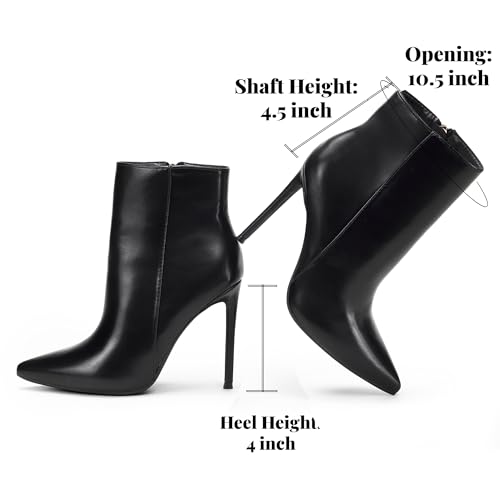 Elisabet Tang Women Heeled Ankle Booties,Sexy Pointed Toe 4 inch Stiletto High Heel Fashion Ankle & Booties with Side Zipper High Heel Boots Dress Evening Party Boots Shoes3