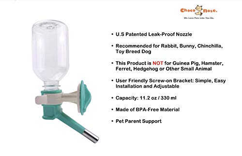 image for Choco Nose Rabbit No Drip Water Bottle & Food Bowl Set. H528 Wire Cage