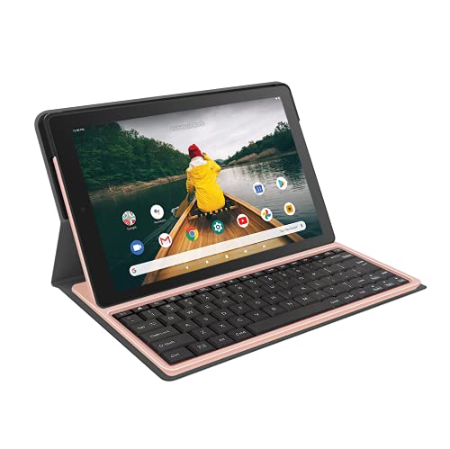RCA 10 Quad-Core 2GB RAM 32GB Storage Touchscreen WiFi Bluetooth with Detachable Folio Keyboard Android 10 Tablet (Rose Gold)