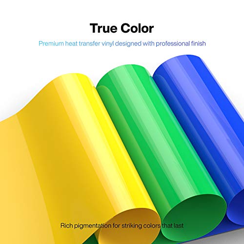 Primology Heat Transfer Vinyl: 35 Pack 12" X 10" Premium Iron On Vinyl, Htv Vinyl For T-Shirts - 31 Assorted Colors - Black, White, Gold, Neon For Cricut, Silhouette Cameo, Heat Press Machine #TOP2