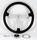 Nardi Steering Wheel - Classic - 360mm (14.17 inches) - Black Leather with White Stitching - Part # 6061.36.1001
