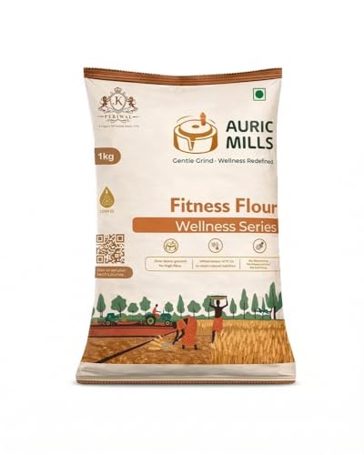 Image of Auric Mills Fitness Flour | High Protein Multigrain Atta | Energy Boosting Healthy Flour | High Fiber Stone Ground Atta for Daily Nutrition| 1kg