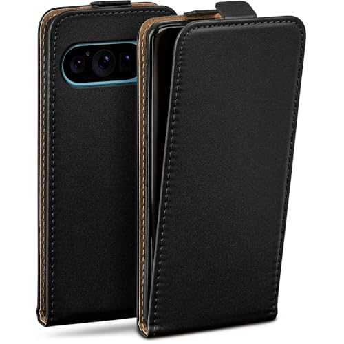 Étui en cuir synthétique noir Google Pixel 9 Pro moex finition haut de gamme fine