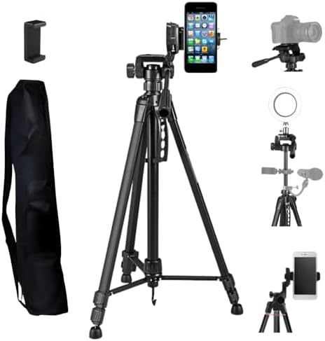 Tripé Profissional Celulares e Câmeras 1,50m de Altura, Estabiliz...
