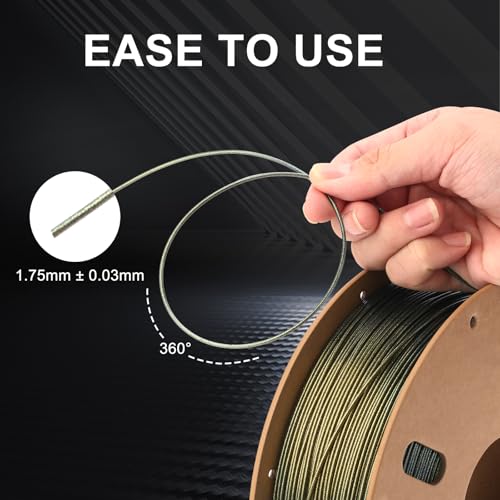 Image of ERYONE Glitter PLA Filament for 3D Printer, 1.75mm + /-0.03mm, 1kg(2.2LBS) /Spool, Omega Nebula (Gold)