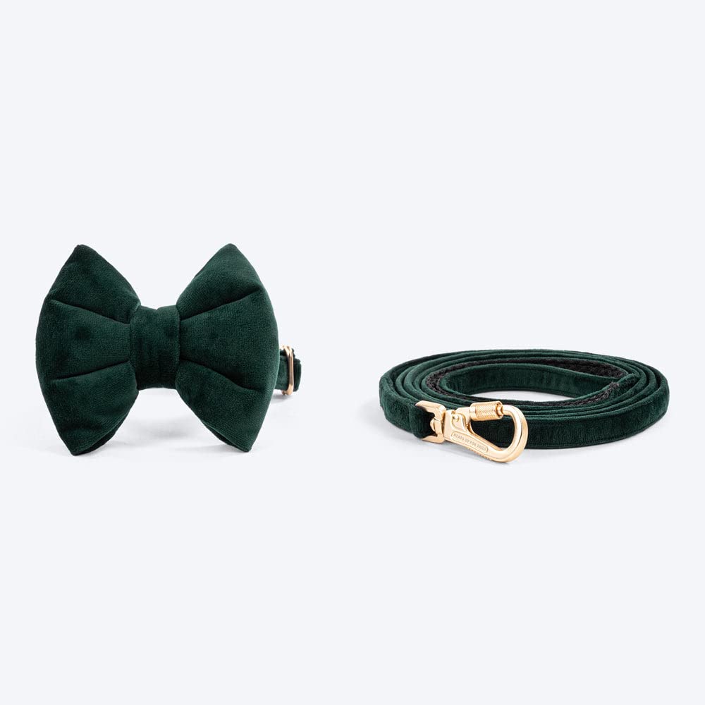HUFT Emerald Royale Velvet Collar with Bow Tie & Leash Combo Set for Dogs - Green… (B0BTDCHNSQ) Amazon Price History, Amazon Price Tracker