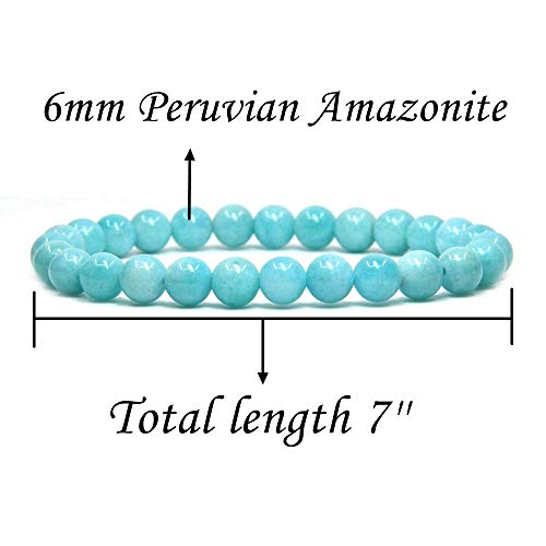 Image of Handmade Gem Semi Precious Gemstone 6mm Round Beads Stretch Bracelet 7 inch Unisex