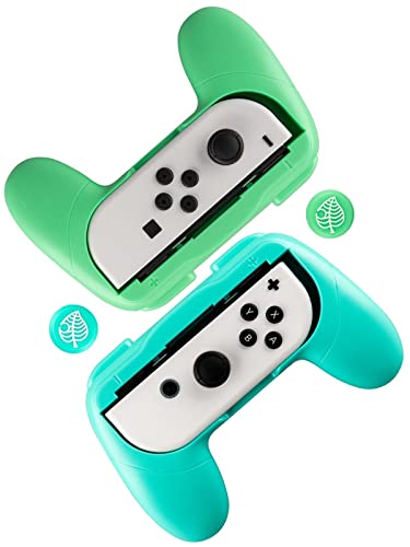 Lammcou Joycon Griff Halterung Kompatibel mit Nintendo Switch OLED & Switch Joy Con Controller Schutzhülle Zubehör Hand Grip Holder Accessories-Schwarz/weiß Cover