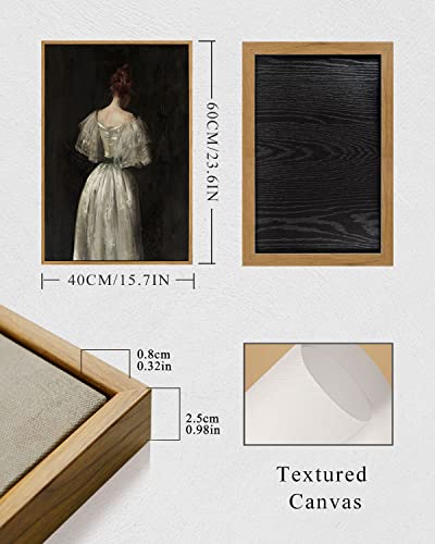Insimsea Framed Canvas Wall Art Home Decor, Vintage Women Portrait Artwork Large Canvas Wall Art, Mid Century Modern Art Kitchen Office Farmhouse Bathroom Decor - 16X24In #TOP4