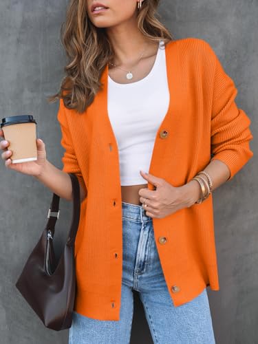 Image of LILLUSORY Women Oversized Cardigan Sweater 2025 Fall Outfits Cloth Fashion V Neck Knit Button Front Casual Trendy Tops