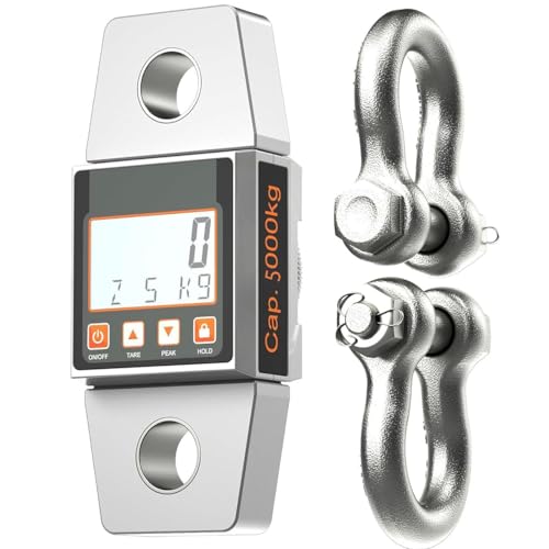 11000lb/5000kg Digital Crane Scale, High Accuracy Hanging Scale, Heavy Duty Electronic Scale LCD Display, Shackle, Kilograms and Pounds Display