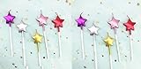 10 Cute Heart Shaped and Star Birthday Candles Cake Candle-Toppers for Party Wedding Cake Decoration Supplies Birthday Cake Candles Happy Birthday Candles Colorful Candles (Star10)