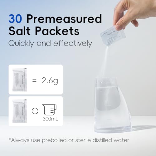 Image of Nasal Irrigation System - Sinus Rinse Machine with Dual Water Tank & 30 Saline Packets - Nasal Washer for Sinus & Allergy Relief, Rechargeable, 2 Sets of Nose Pillows (Large B)