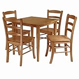Winsome Groveland 5 Piezas Juego de Comedor de Madera, Madera, Roble Claro, 4 Chairs